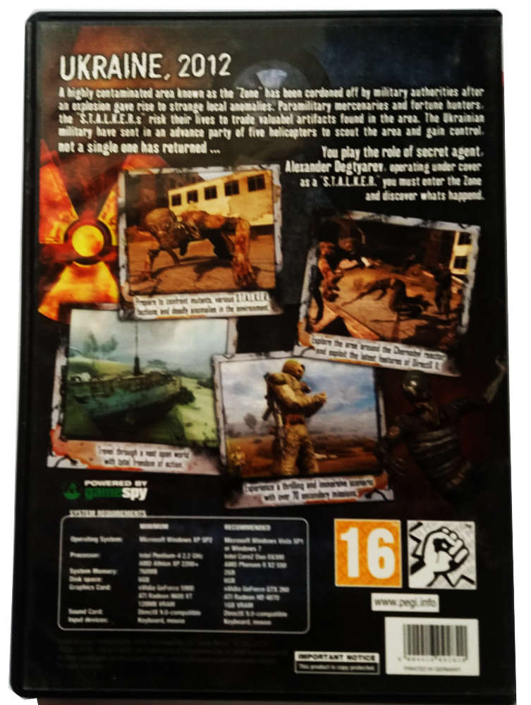 Stalker - Call of Pripyat pc dvd