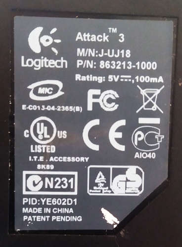 Logitech PC Attack 3 Joystick - USB