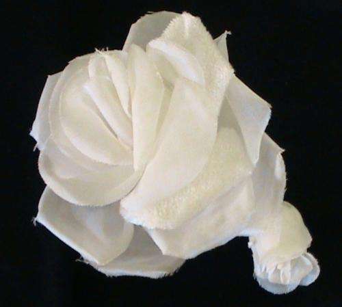 Corsage buttonhole boutonniere - white artificial rose flower and bud