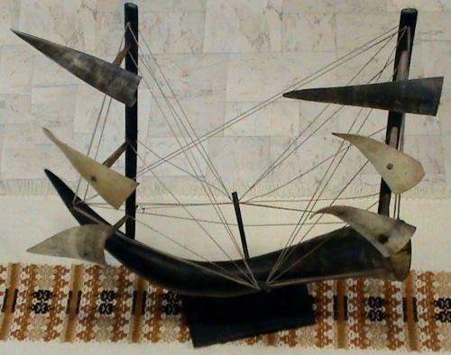 Bovine Horn Sailing Ship Ornament made in SA ex Cape Town