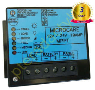 10A SOLAR LED MPPT Regulator with Auto plus Load Shed ( 12-24v) by MICROCARE