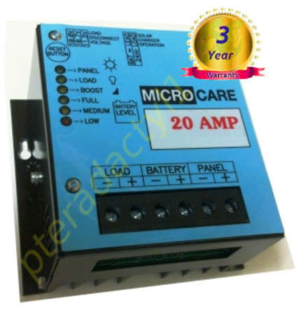 20amp SOLAR LED MPPT Regulator with Auto plus Load Shed (12-24v) by MICROCARE