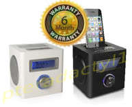 2.0 channel speaker & player for iPod/iPhone/MP3/MP4 players/notebooks with FM Radio & Alarm clock