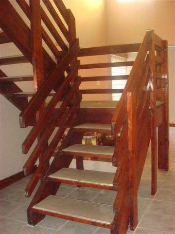 Wooden staircase, U-shaped, total height 2,4m, 91cm width of steps