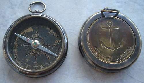 Anchor compass - antique-brass colour
