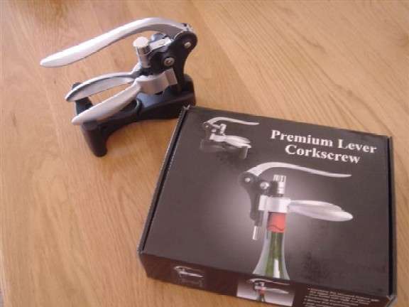 Premium lever corkscrew (Zinc alloy with stand & foil cutter & extra screw)