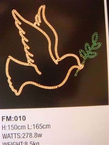 Christmas decoration - Dove rope light motif - ideal for outdoor - big size