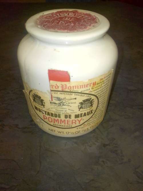 VINTAGE FRENCH POMMERY MUSTARD JAR - 500G & COLLECTABLE COLEMANS MUSTARD TIN NO2