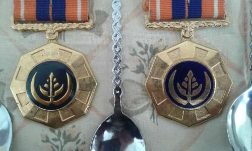 PRO PATRIA MEDALIONS & RUNDU,GROOTFONTEIN,OSHAKATI SOEVENIER SPOONS
