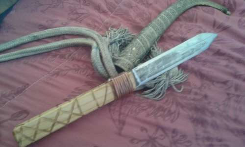 Antique Moroccan Jambiya Islamic Koummya 19th  century shield with handmade dagger