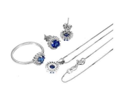 Stunning Solid Sterling Silver Natural Kyanite Jewellery Set!!