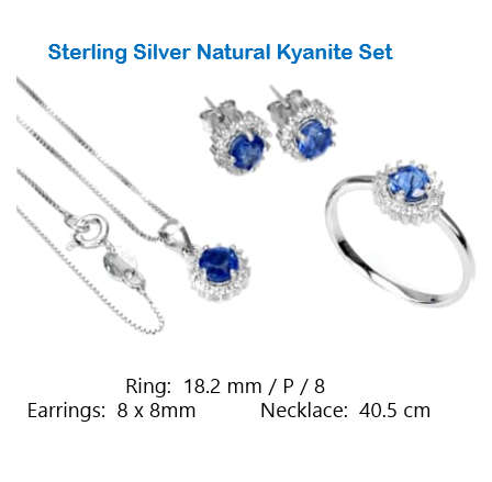 Stunning Solid Sterling Silver Natural Kyanite Jewellery Set!!