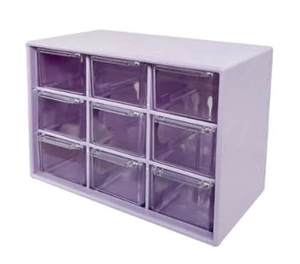 9 Grid Desktop Storage Boxes Organizer Transparent Small Drawer