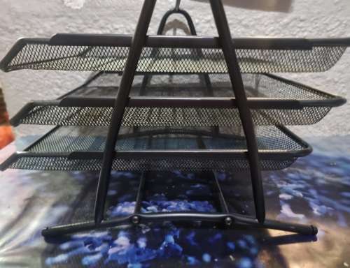 3 Tier Mesh Steel File Tray - Display Unit