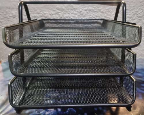 3 Tier Mesh Steel File Tray - Display Unit