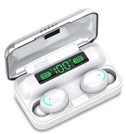 F9 White Tws Noise Reduction Earbuds With Stereo Sound