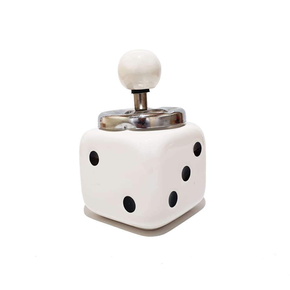 Ceramic Dice Shape Spinning Ashtray