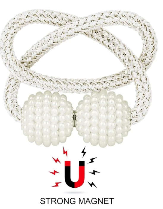 Magnetic Curtain Ties Set of 2 - White