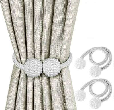 Magnetic Curtain Ties Set of 2 - White