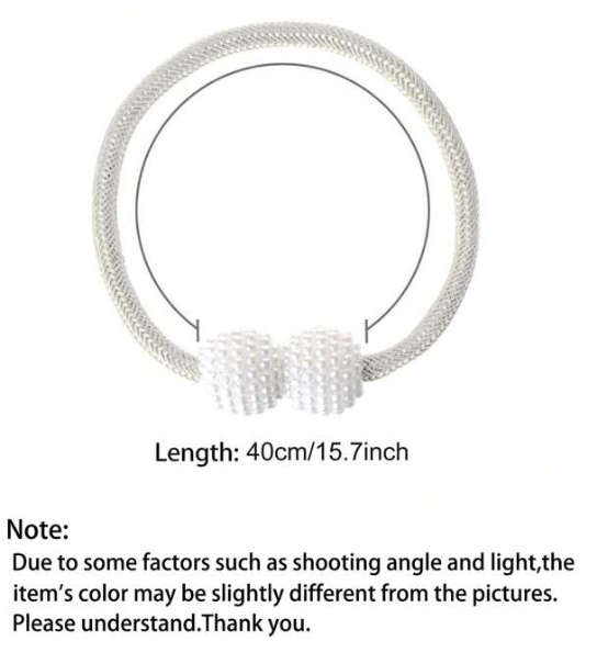 Magnetic Curtain Ties Set of 2 - White