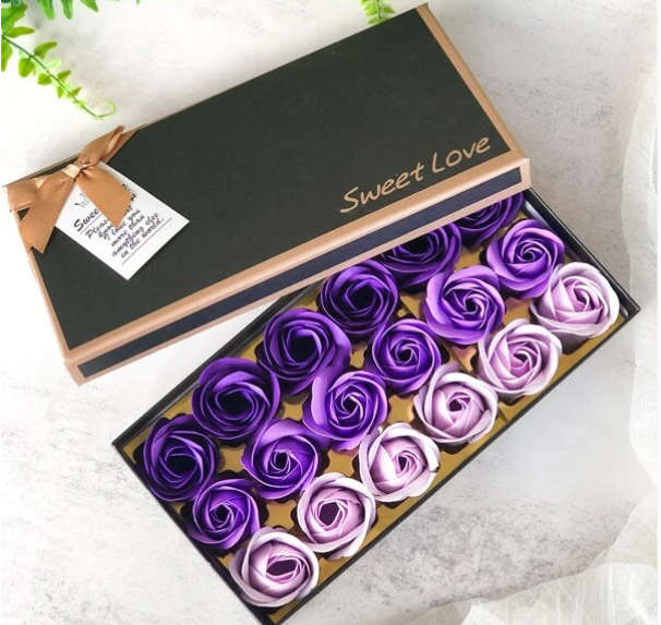 Box Artificial Rose Flower Heads With Gift Box, Faux Rose Head For Home Decor/Gifting