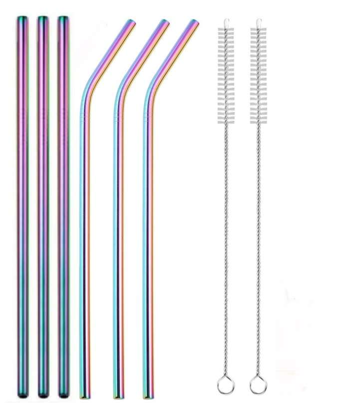 6 Piece Stainless Steel Straw & Brush Set