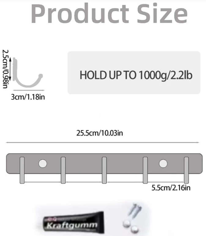 5 Hooks Stainless Steel Hanging Hook