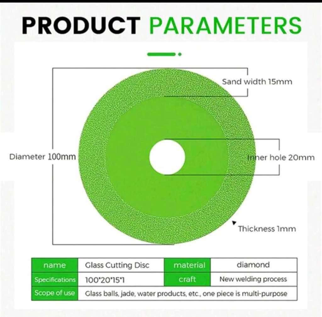 Glass Cutting Disc, 4 Inch Glass Ceramic Diamond Cutting Disc For Angle Grinder