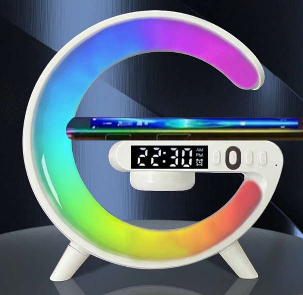 Wireless charging RGB Mini Lamp and Speaker with Clock