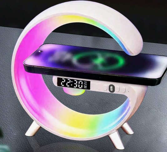 Wireless charging RGB Mini Lamp and Speaker with Clock