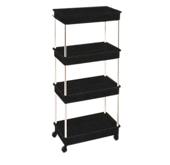 Multi Purpose Shelves 42 x 24cm Square Tray Storage - Black