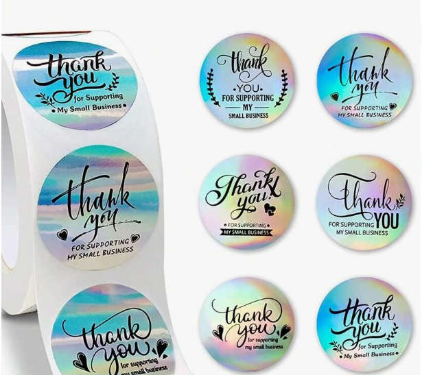 Holographic Thank you Stickers ( 50 stickers)