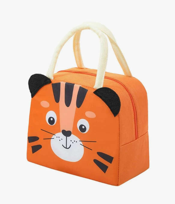 Kids Insulated Lunch Bag Reusable Insulated Lunch Box Thermal Bags - Orange Animal design
