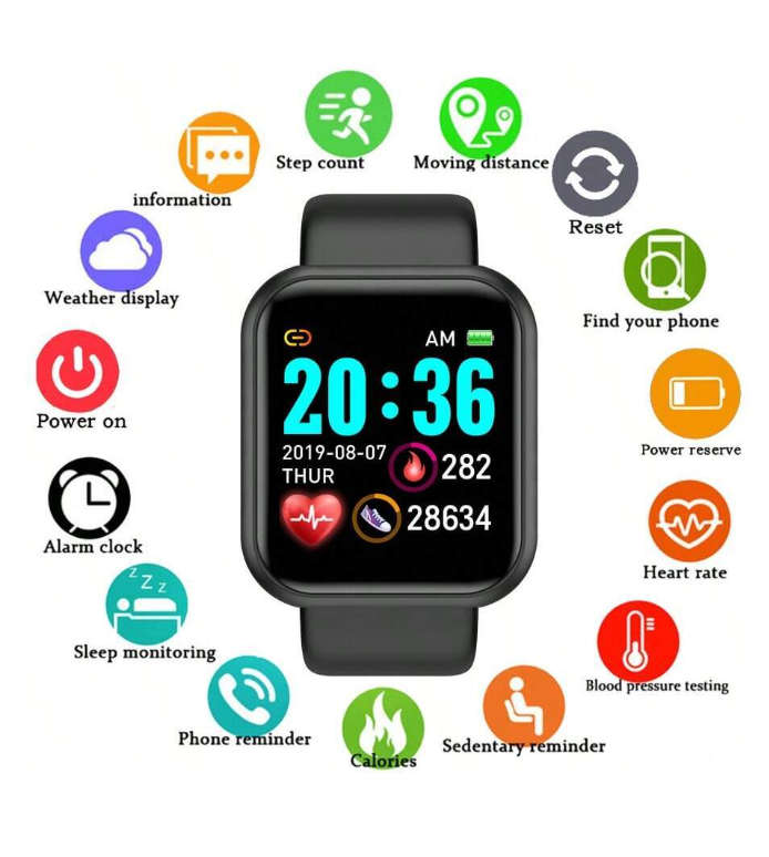 FitPro Pink Silicone Strap 1.44-Inch Touch Screen Multi-Functional Smart Watch