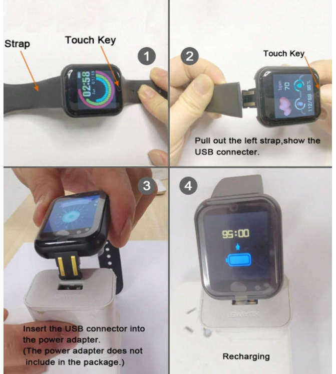 FitPro Pink Silicone Strap 1.44-Inch Touch Screen Multi-Functional Smart Watch