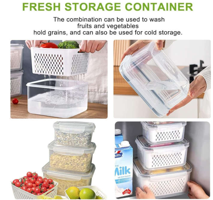 Lockable Storage containers with Drainage Baskets - Set of 3