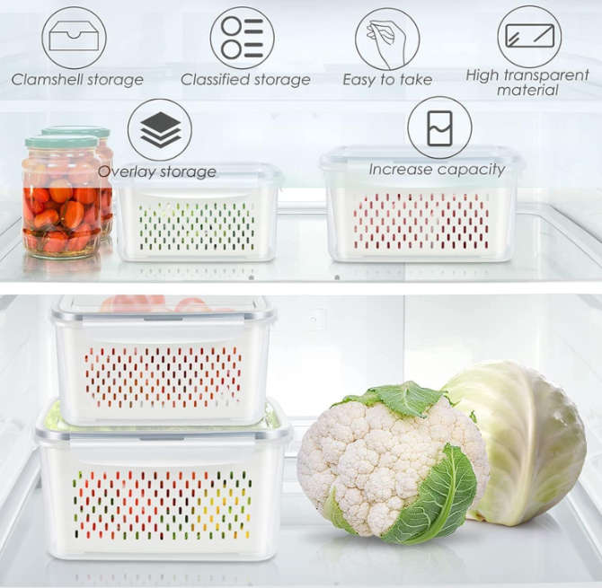 Lockable Storage containers with Drainage Baskets - Set of 3