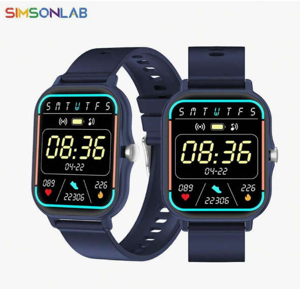 SIMSONLAB 2.01'' Full Touch Screen Bluetooth Smart Watch - Navy