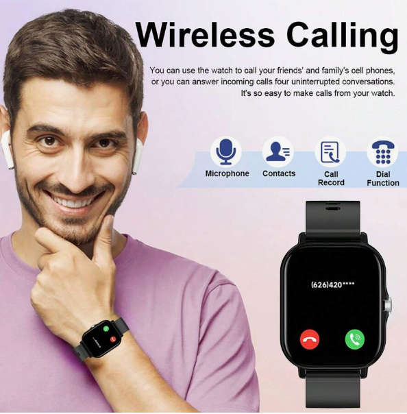 SIMSONLAB 2.01'' Full Touch Screen Bluetooth Smart Watch - Navy