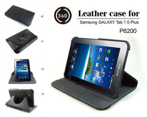360 Rotating Magic Leather Case for Samsung Galaxy Tab Plus 7' inch P6200 P6210 Black