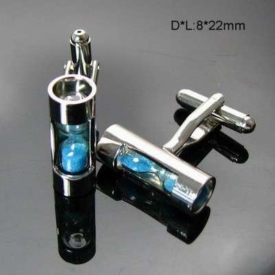 *FREE SHIPPING*   HIGH QUALITY FASHION BLUE HOURGLASS CUFFLINKS  CF389