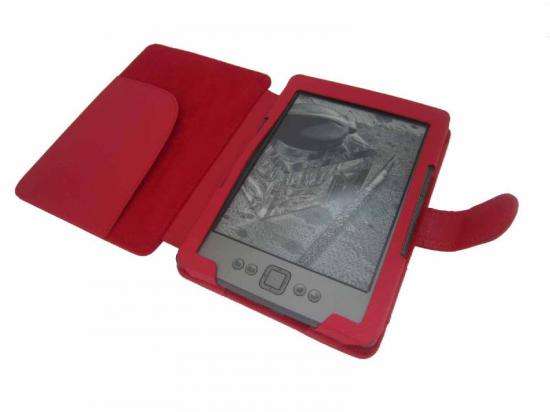 PU Leather Cover Case for Amazon Kindle 4 Kindle e-book Reader  + Screen Protector  RED