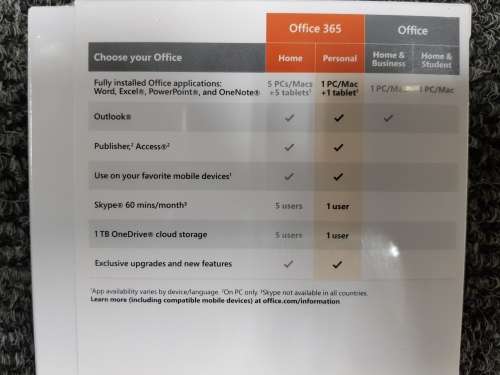 Microsoft Office 365 Personal Subscription - 1 User 1 Year