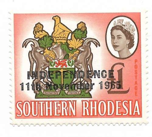 Rhodesia - Independence 11 Nov 1965 O`prints - Top Five Values * / ** Mint