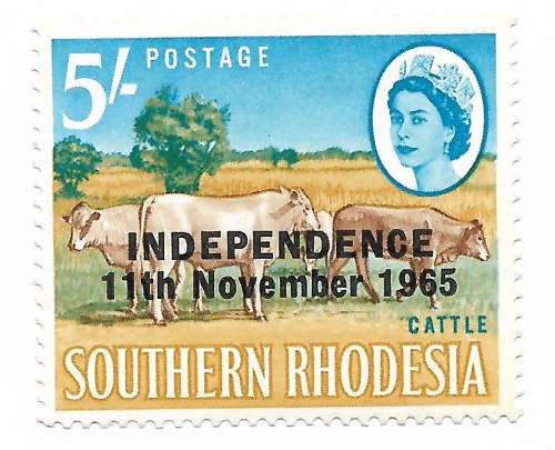Rhodesia - Independence 11 Nov 1965 O`prints - Top Five Values * / ** Mint
