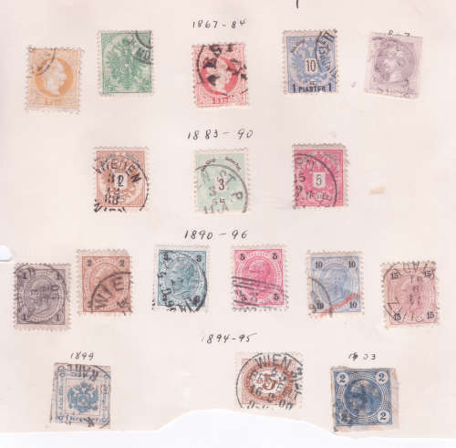 Austria - used on loose album pages - 1867 to 1903