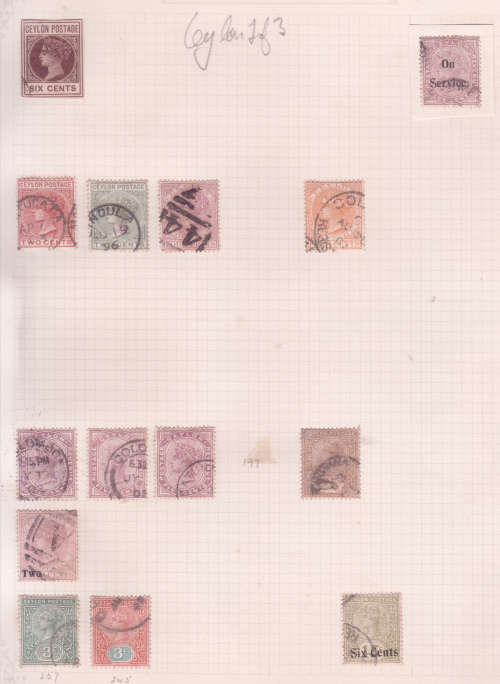 Ceylon - selection of used and unused * on album pages