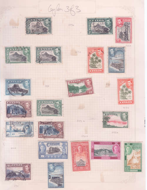 Ceylon - selection of used and unused * on album pages