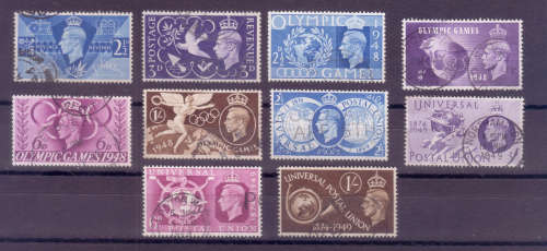 Great Britain - KGVI - 1945 to 1949 - 3 x sets vfu lightly cancelled and nicely centred