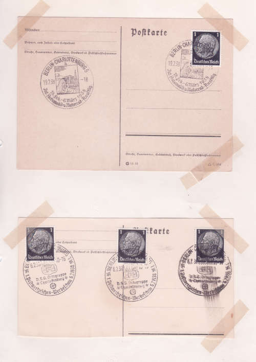 Early Germany - Reichs Post / Deutsches Reich - used on 7 x old album pages